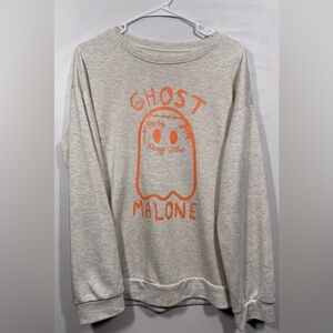 Ghost Malone Women’s Shirt - Gray and Orange Size